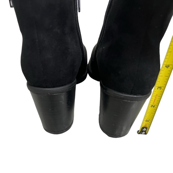 Beatrice Black Suede Bootie Boot Shoe Block Heel with Side Zipper Size 8 - Picture 5 of 6